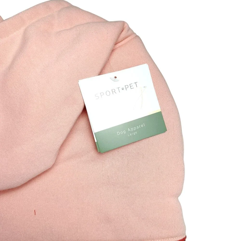 SportPet Living Dog Large Dual-Color peach and Burgundy Pet Hoodie Jacket